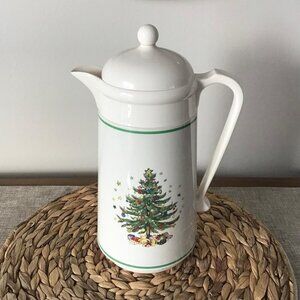 Nikko Christmastime Tree Thermal Vacuum Carafe Water Coffee Hot Cocoa 1 Liter